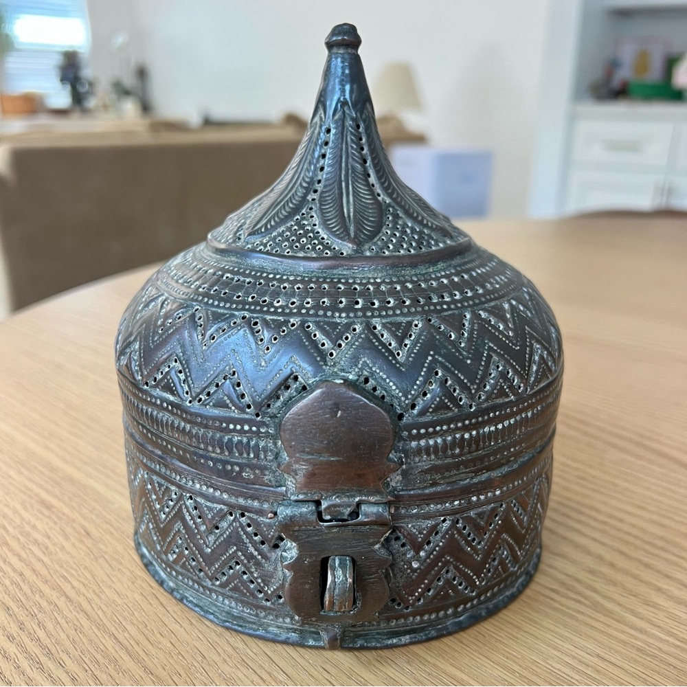 Authentic Vintage Indian Copper and Brass Decorative Box